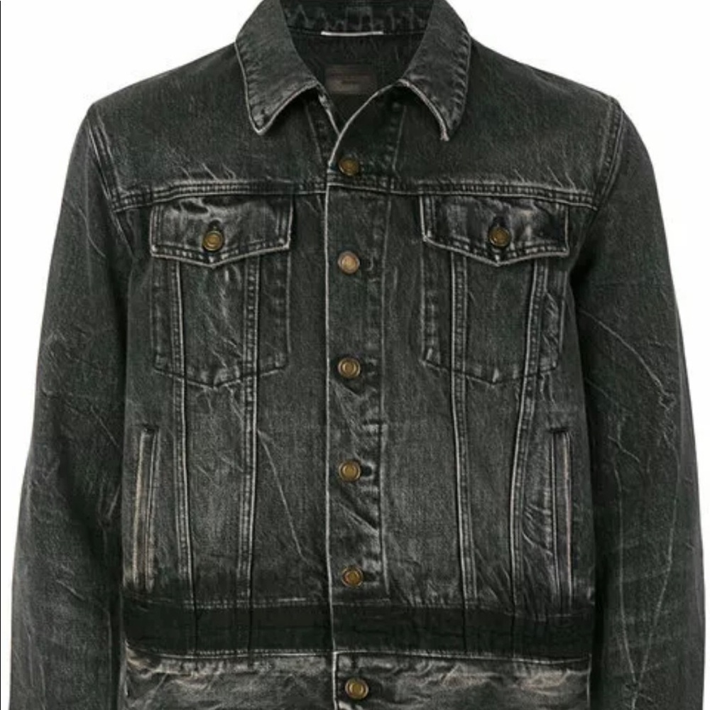 Saint Laurent Paris Distressed Denim Jacket Size L
